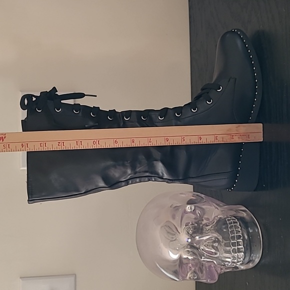 Lace up faux leather combat boots size 8.5 - Picture 5 of 5